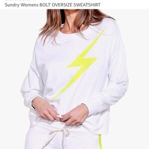 Only 1 left! NWT Sundry by Anthropologie bolt oversized sweatshirt, size 3. (L)